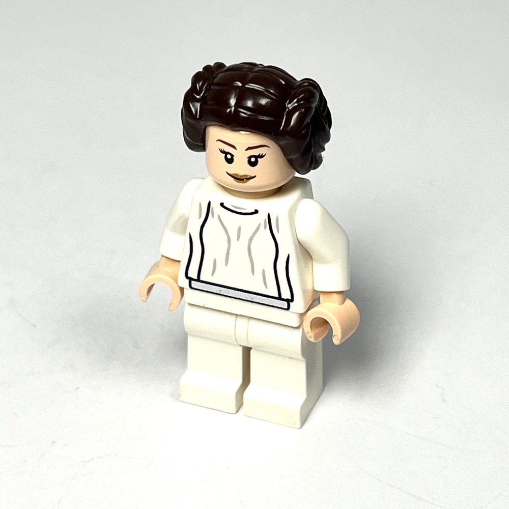 LEGO Star Wars Princess Leia Minifigure sw0175a Smooth Hair White Dress READ